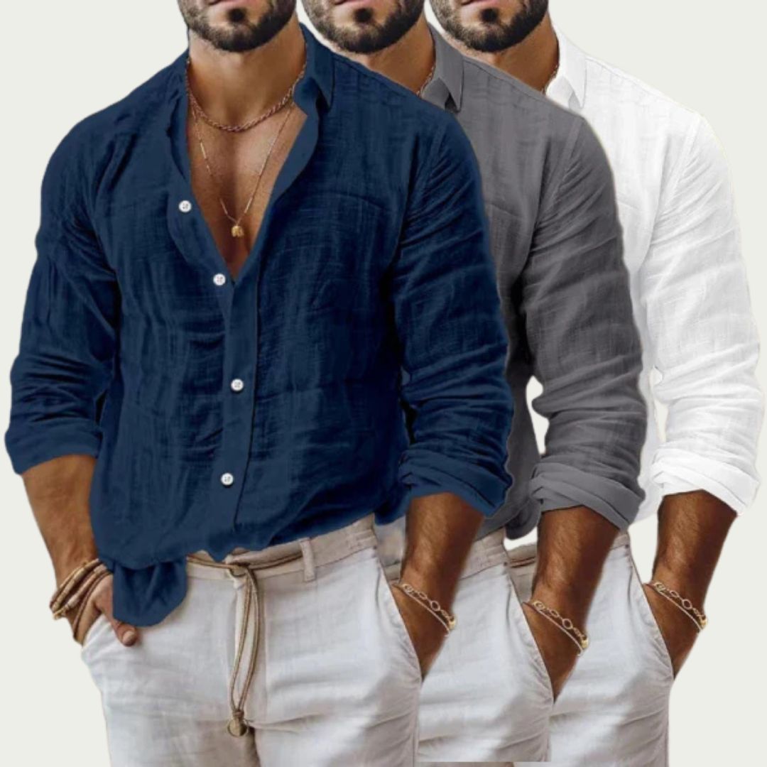 Barrett | Cotton Linen Long Sleeve Shirt