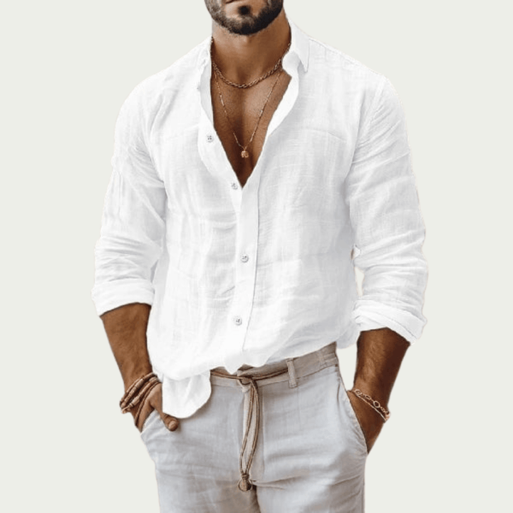Barrett | Cotton Linen Long Sleeve Shirt