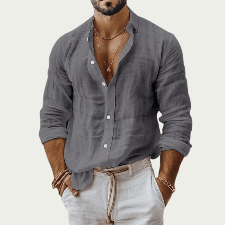 Barrett | Cotton Linen Long Sleeve Shirt