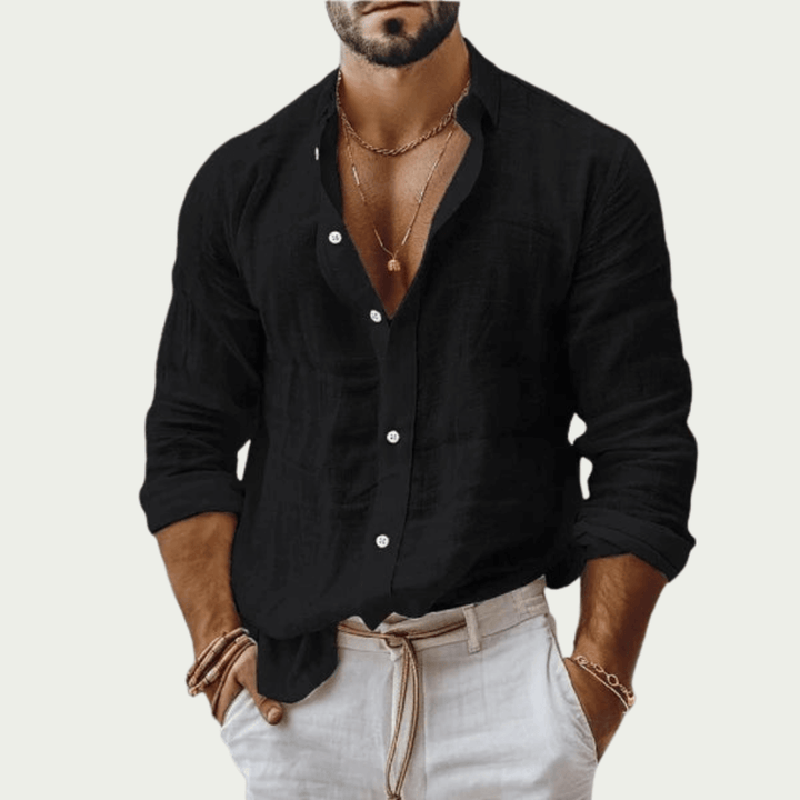 Barrett | Cotton Linen Long Sleeve Shirt