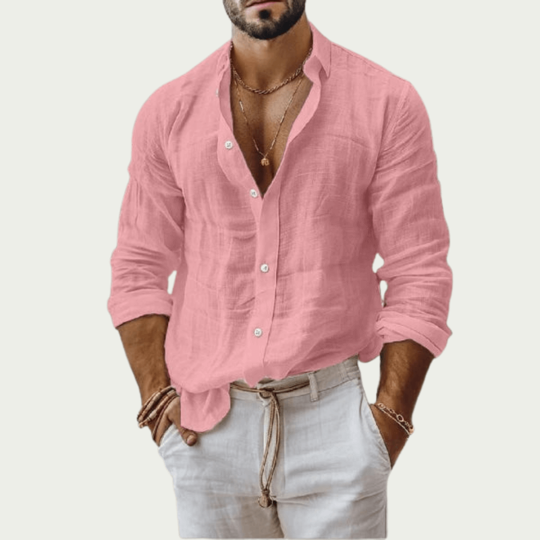 Barrett | Cotton Linen Long Sleeve Shirt