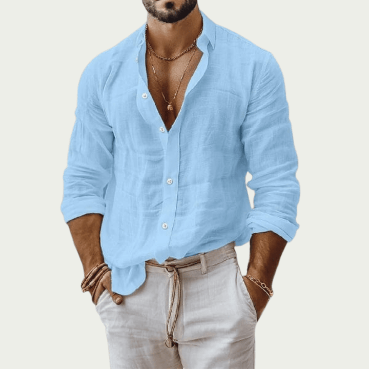 Barrett | Cotton Linen Long Sleeve Shirt