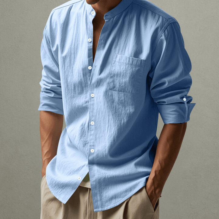 Kenneth | Men's Mandarin Collar Summer Shirt