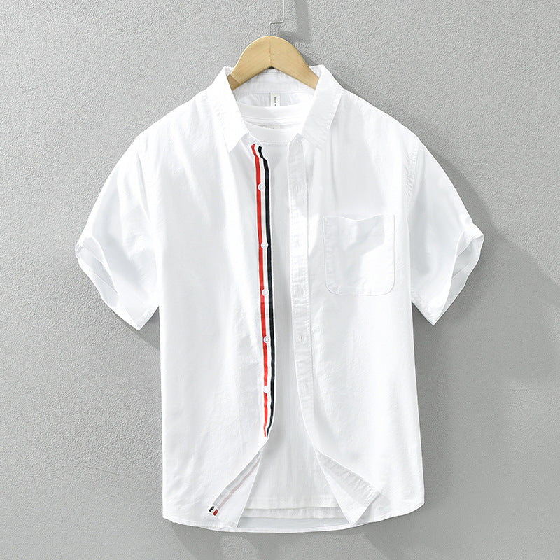 Vincent | Refined Stripe Short Sleeve Linen Shirt