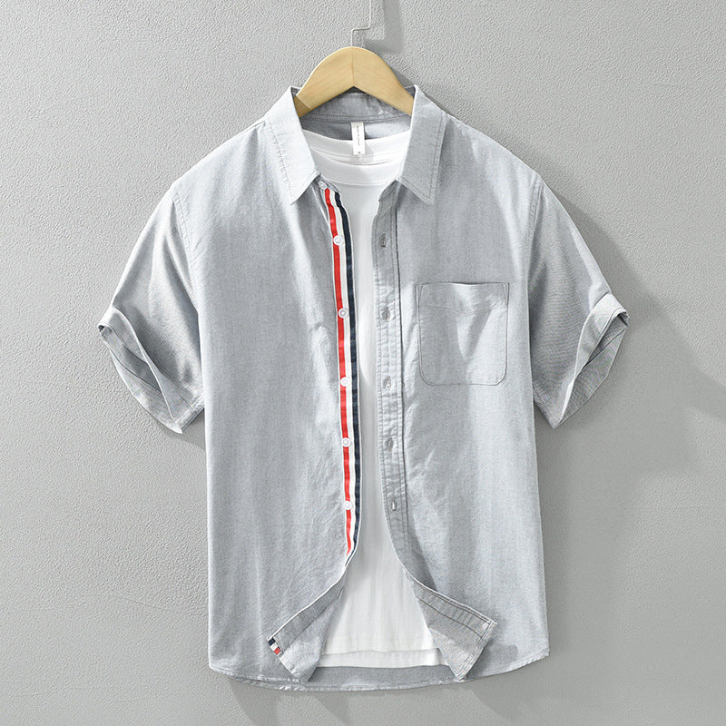 Vincent | Refined Stripe Short Sleeve Linen Shirt