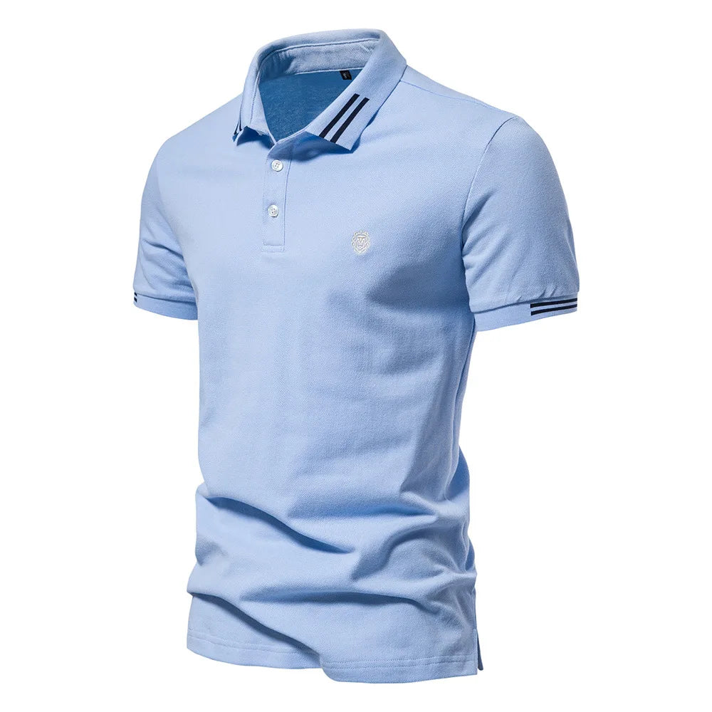 Noah | Men's Refined Stripe Collar Polo