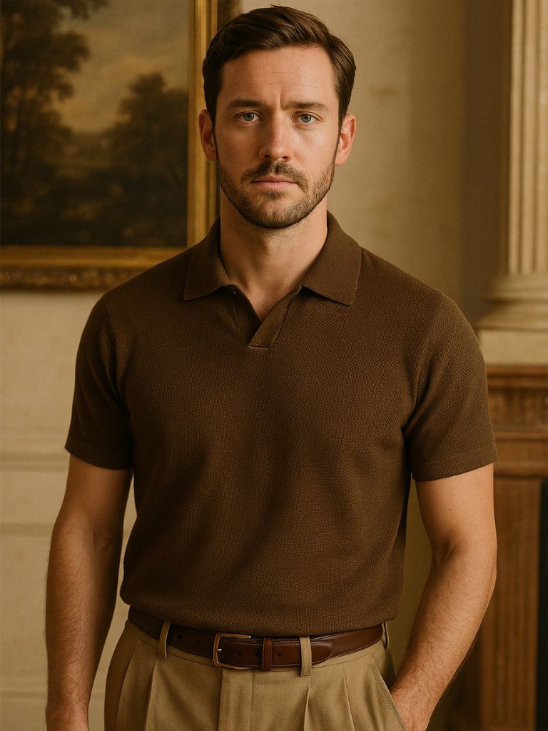 Harvey | Men's Deep Brown Polo Shirt