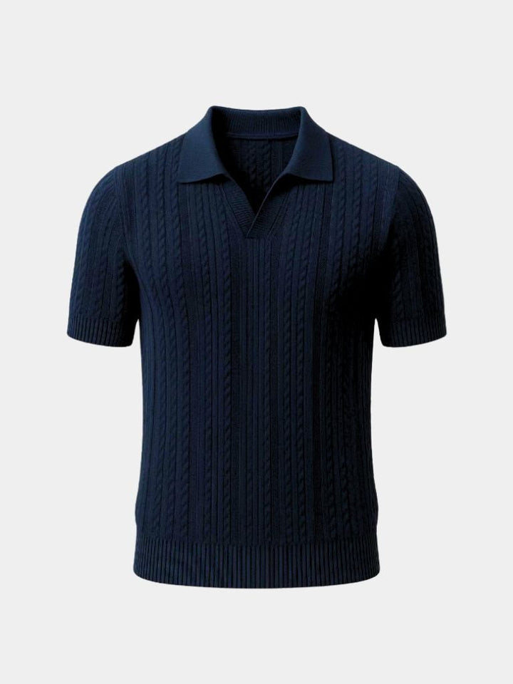 Graham | Men's Ivory Textured Polo Shirt