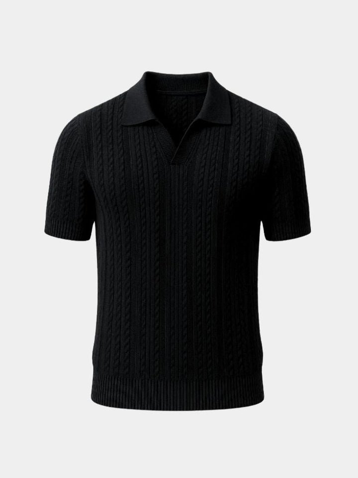 Graham | Men's Ivory Textured Polo Shirt