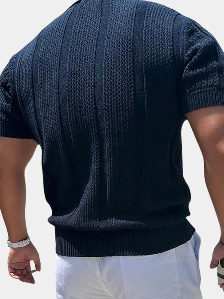 Graham | Men's Ivory Textured Polo Shirt