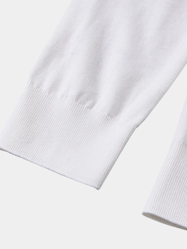 Clive | Men's Ivory Long Sleeve Polo