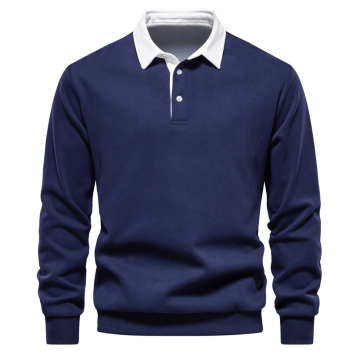 Lewis | Men's Contrast Collar Polo Sweater