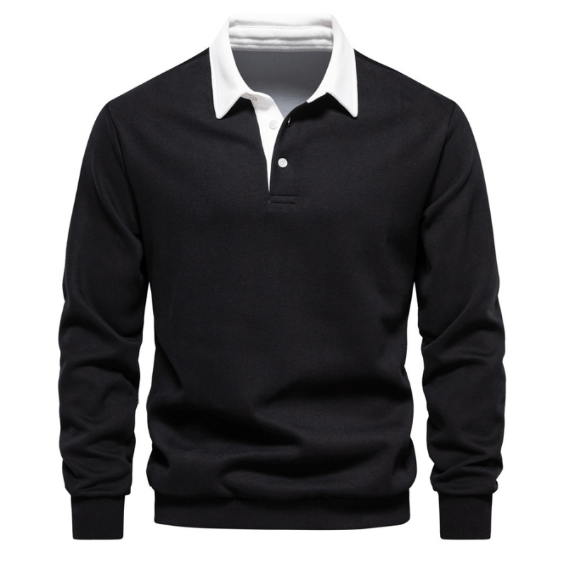 Lewis | Men's Contrast Collar Polo Sweater