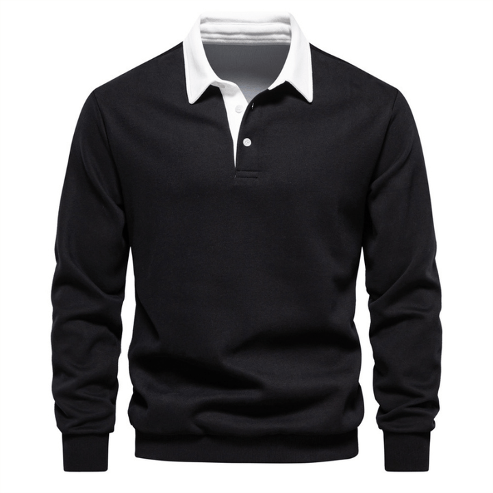Lewis | Men's Contrast Collar Polo Sweater