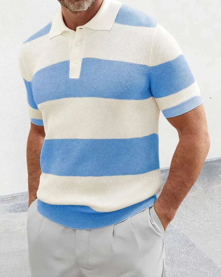 Barry | Striped Knit Polo Shirt