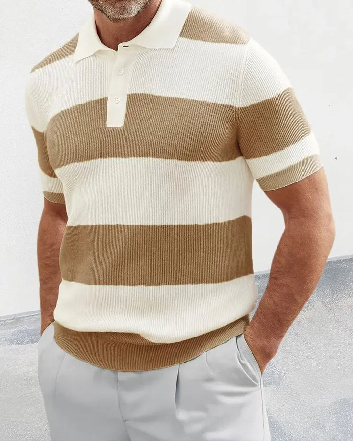 Barry | Striped Knit Polo Shirt