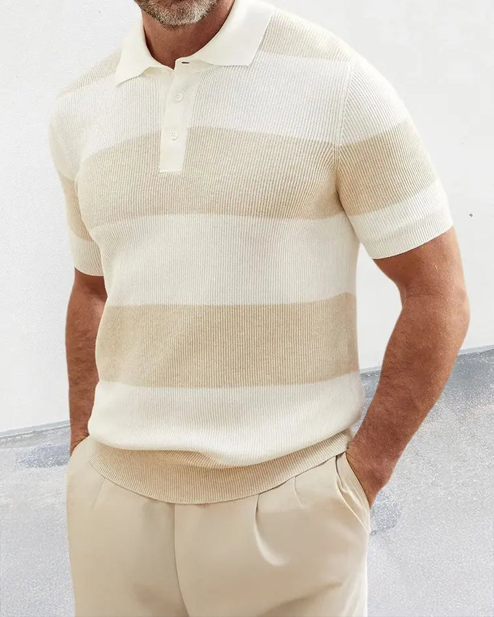 Barry | Striped Knit Polo Shirt