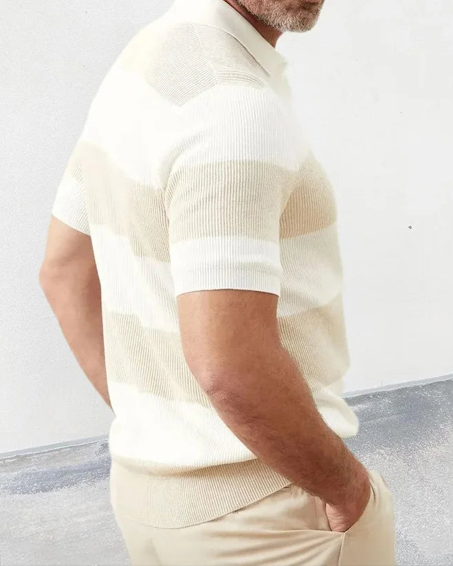 Barry | Striped Knit Polo Shirt
