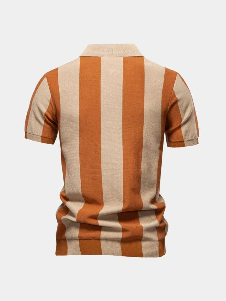 Miles | Men's Navy Stripe Polo Shirt