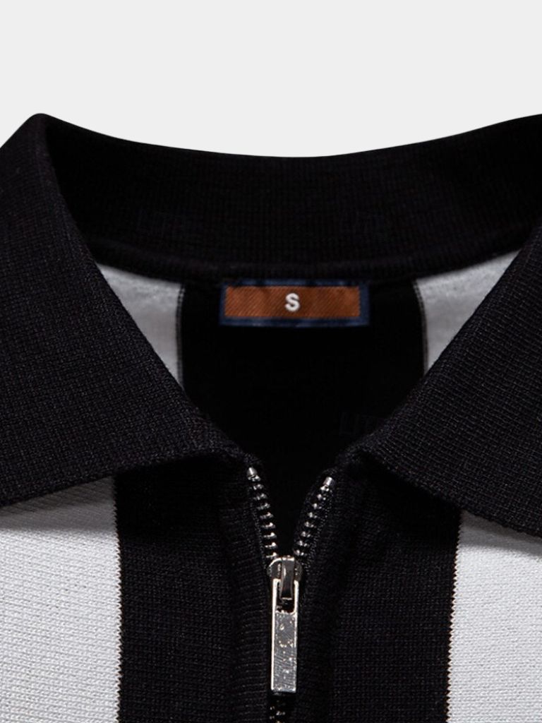 Miles | Men's Navy Stripe Polo Shirt