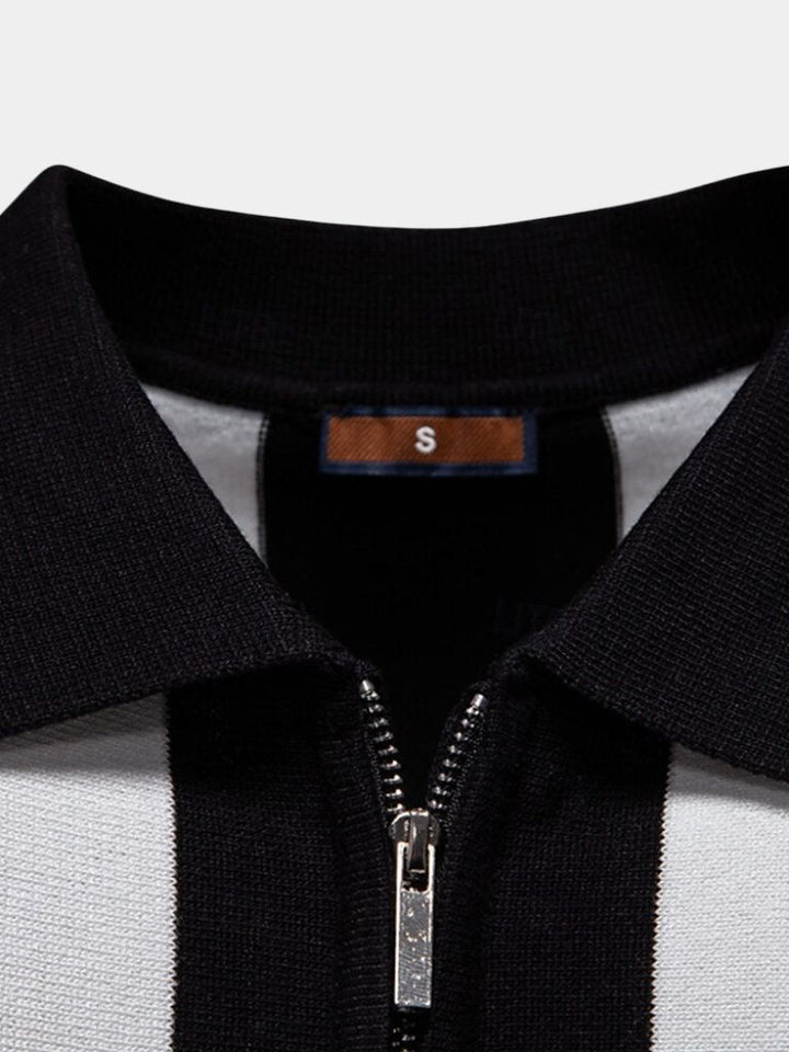 Miles | Men's Navy Stripe Polo Shirt