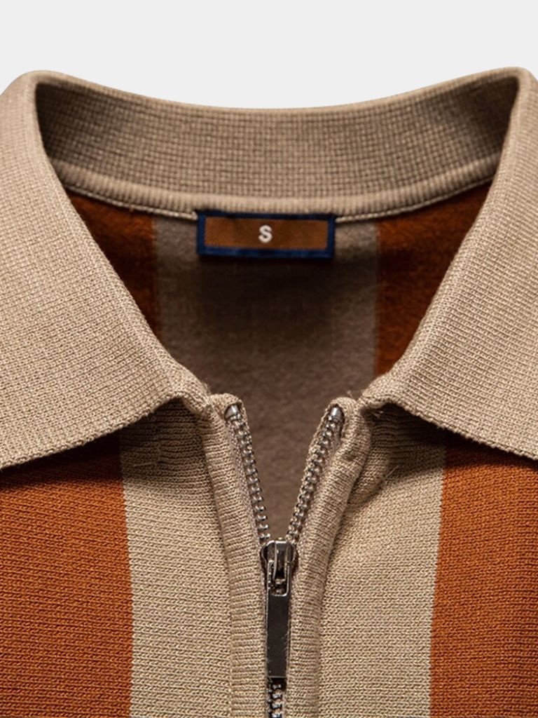 Miles | Men's Navy Stripe Polo Shirt