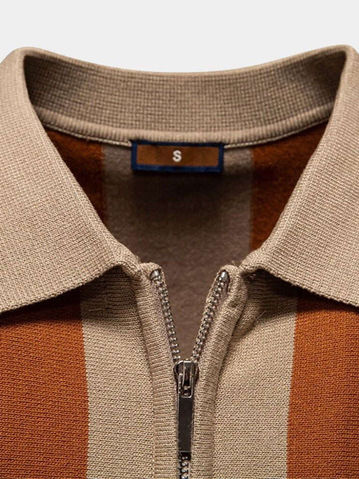 Miles | Men's Navy Stripe Polo Shirt