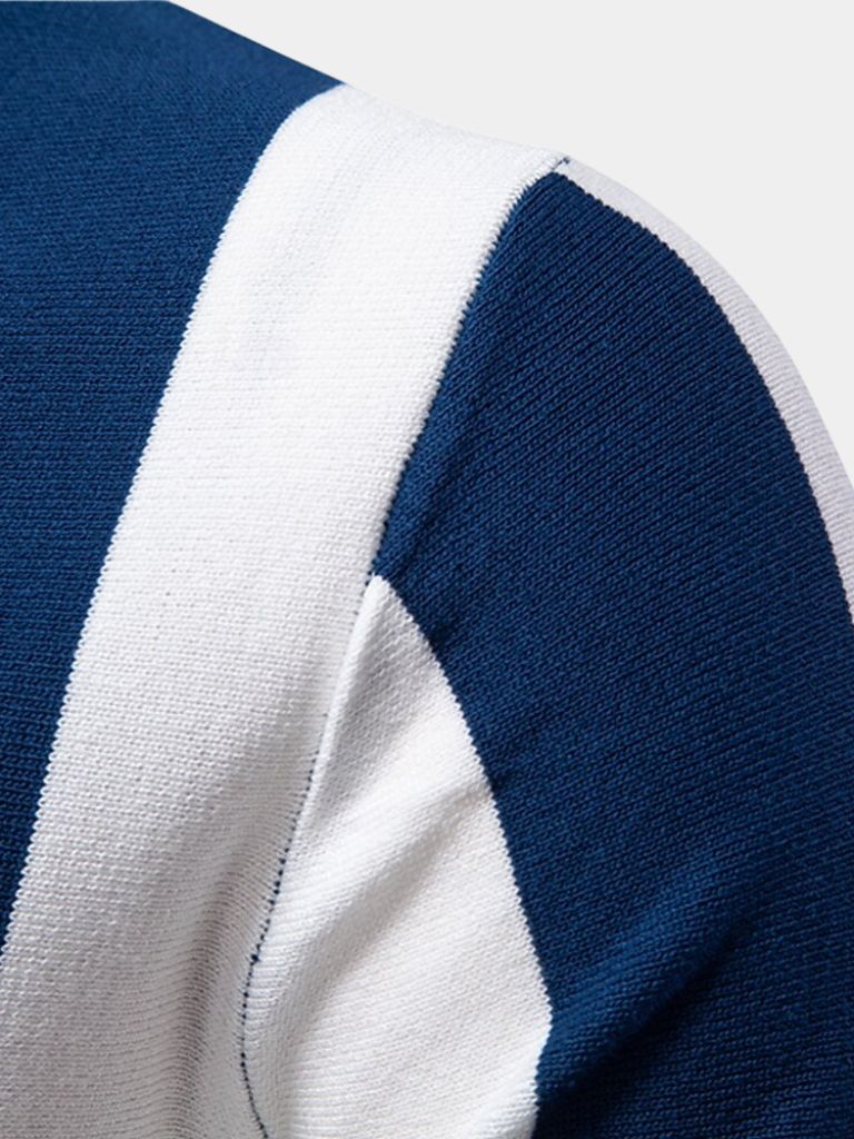 Miles | Men's Navy Stripe Polo Shirt