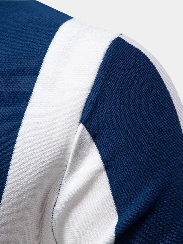Miles | Men's Navy Stripe Polo Shirt