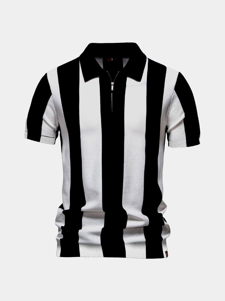 Miles | Men's Navy Stripe Polo Shirt