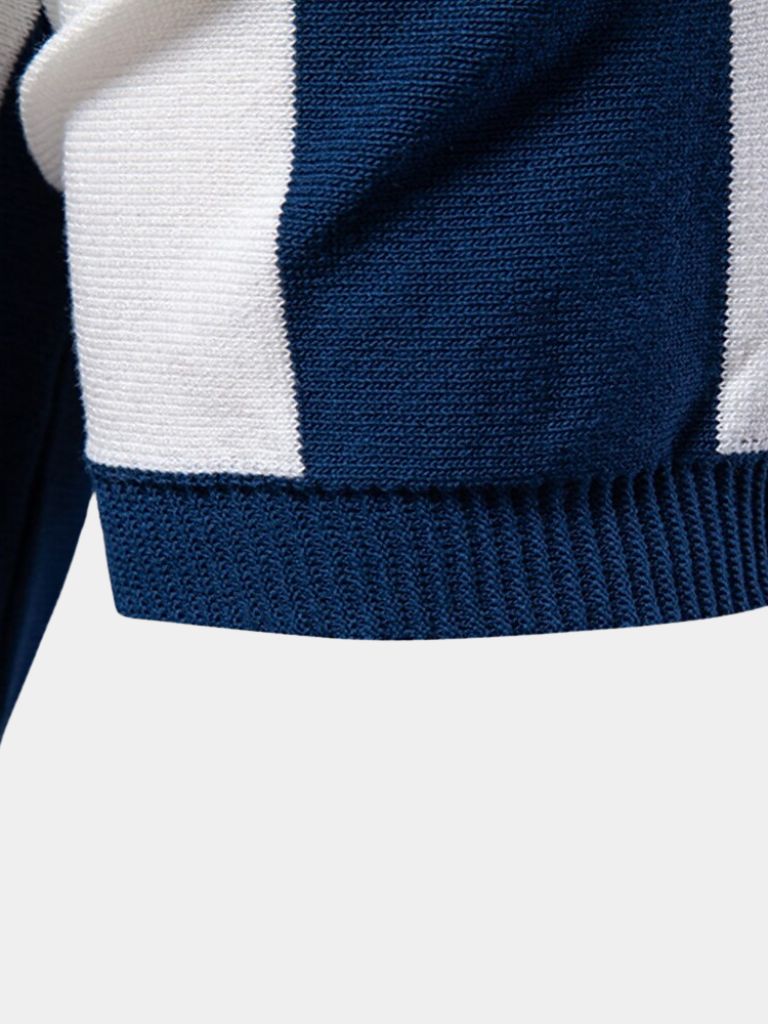 Miles | Men's Navy Stripe Polo Shirt