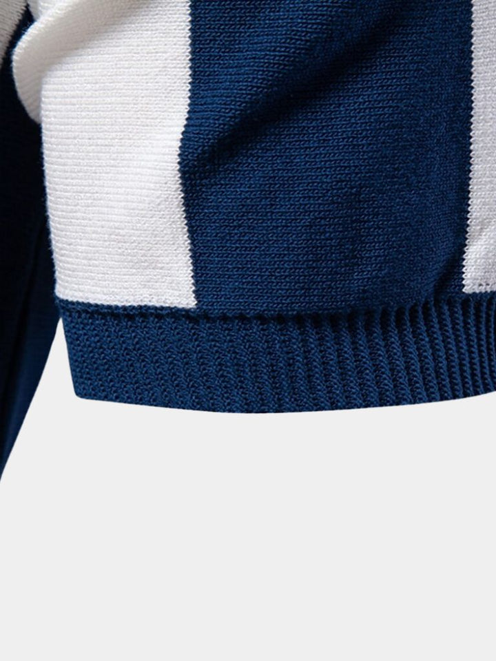 Miles | Men's Navy Stripe Polo Shirt