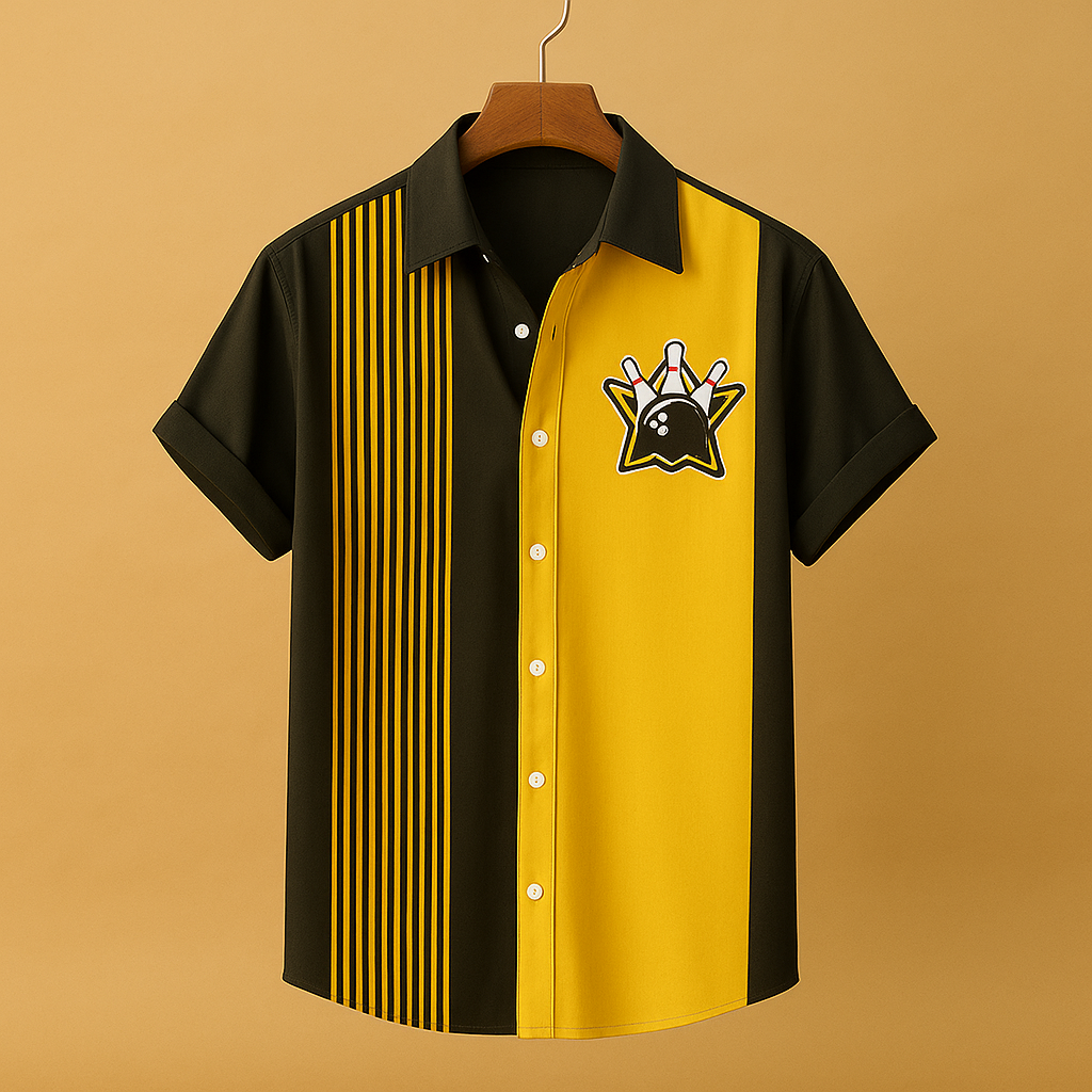 Ties | Men's Polo Shirt with Retro Bowling Print