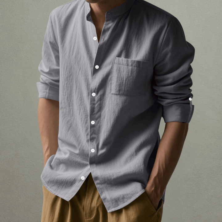 Kenneth | Men's Mandarin Collar Summer Shirt