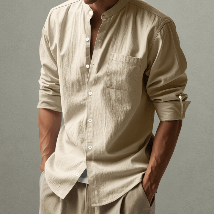 Kenneth | Men's Mandarin Collar Summer Shirt