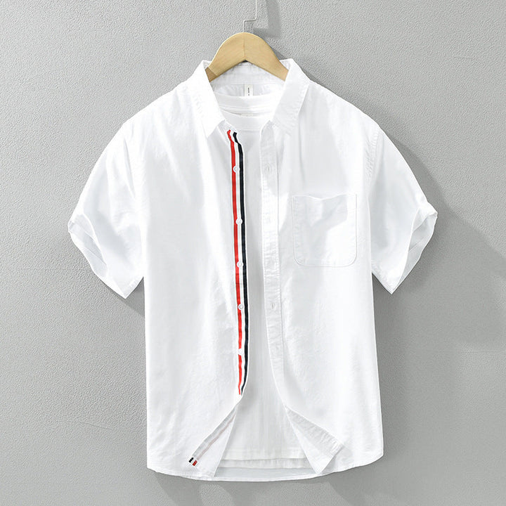 Vincent | Refined Stripe Short Sleeve Linen Shirt