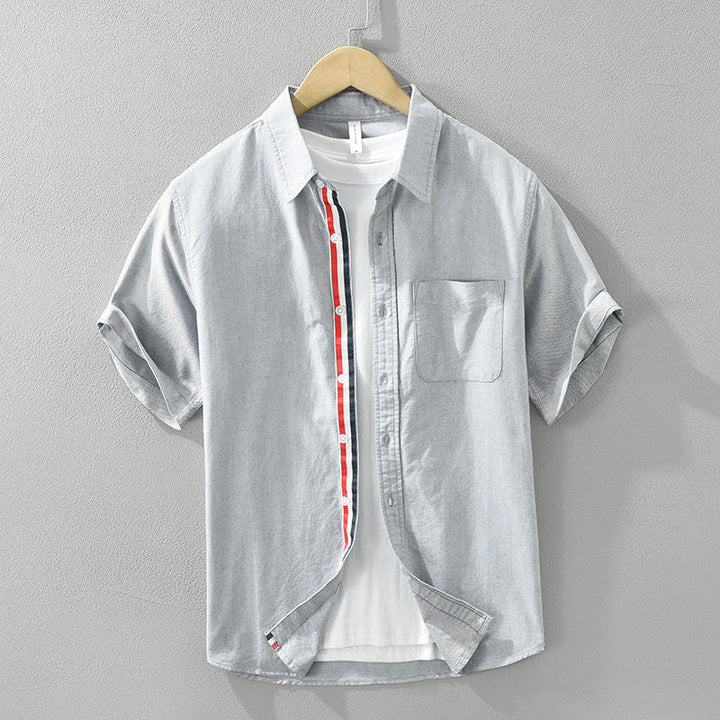 Vincent | Refined Stripe Short Sleeve Linen Shirt